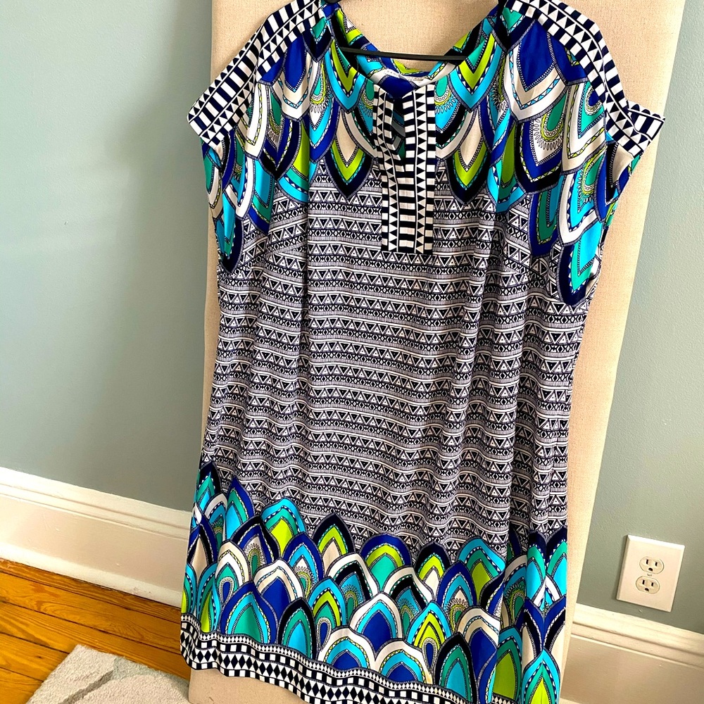 Bold patterned summer shift dress